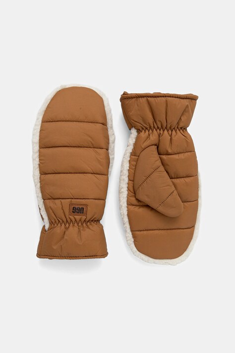 Перчатки UGG W AW FLUFF MITTEN цвет коричневый 101019