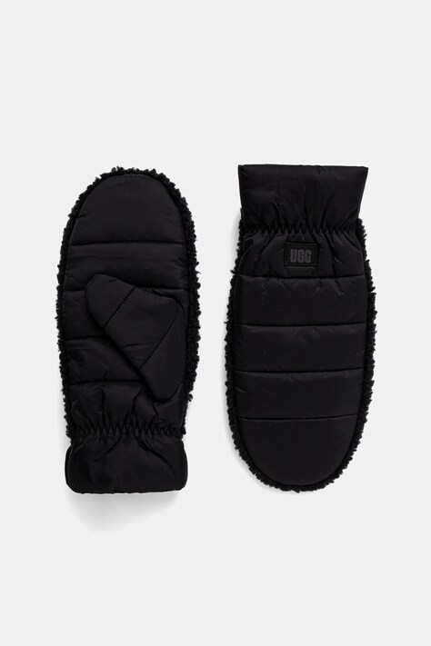 Παιδικά γάντια UGG W AW FLUFF MITTEN χρώμα: μαύρο, 101019
