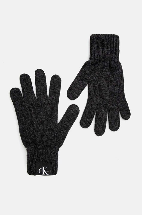 Dětské rukavice Calvin Klein Jeans šedá barva, IU0IU00525