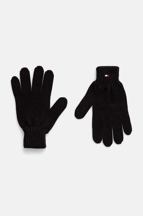 Tommy Hilfiger manusi de bumbac pentru copii culoarea negru, AU0AU01657