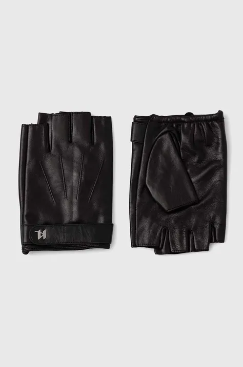 Кожаные митенки Karl Lagerfeld мужские цвет чёрный 245M3601