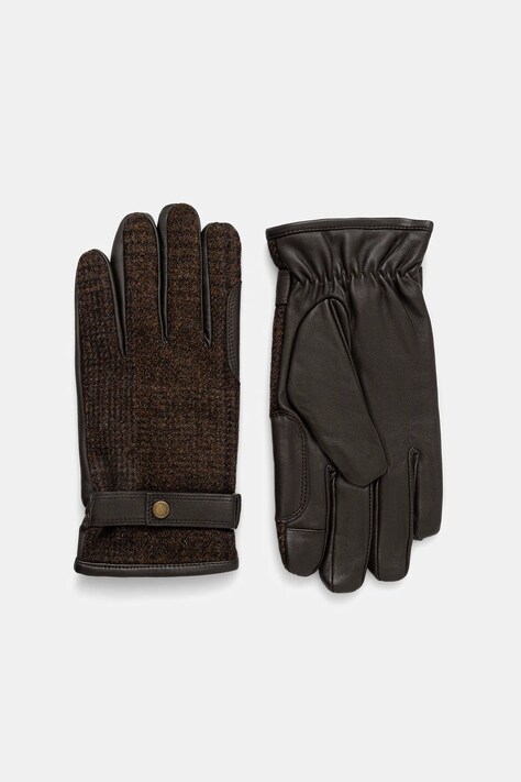 Barbour rękawiczki męskie kolor brązowy MGL0139