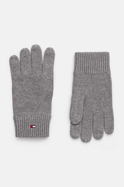 Rukavice Tommy Hilfiger pánské, šedá barva, AM0AM12845