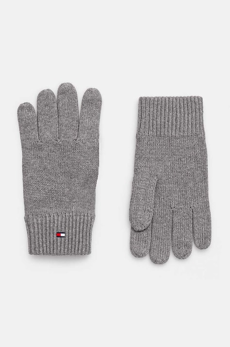 Rukavice Tommy Hilfiger pánske, šedá farba, AM0AM12845