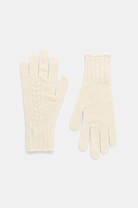 United Colors of Benetton rękawiczki z dodatkiem wełny kolor beżowy 1244DG00F