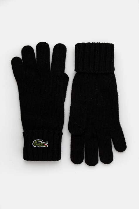 Шерстяные перчатки Lacoste цвет чёрный RV0452
