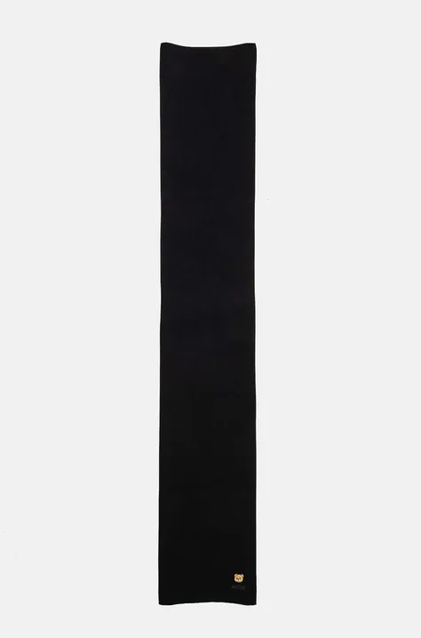 Вовняна шаль Moschino колір чорний однотонний M2943 3232