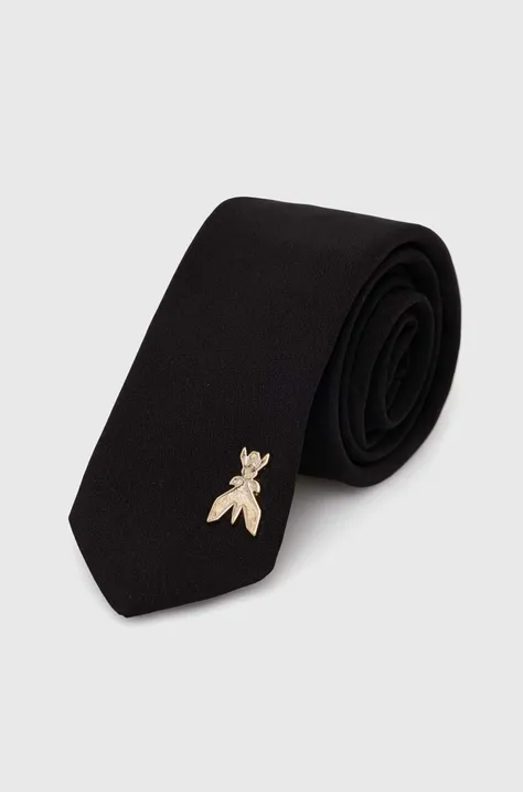 Patrizia Pepe krawat damski kolor czarny gładki 8F0013 A360