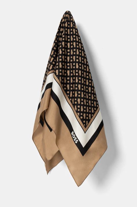 BOSS foulard in seta colore beige 50521128