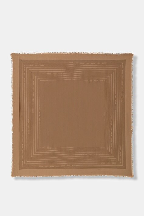 Hedvábný šátek BOSS Laik šedá barva, 50521800