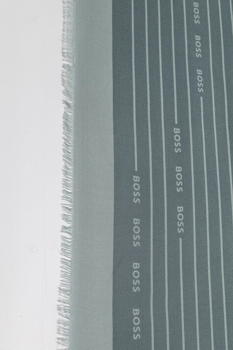 BOSS chusta z domieszką jedwabiu Laik kolor niebieski wzorzysta 50521800