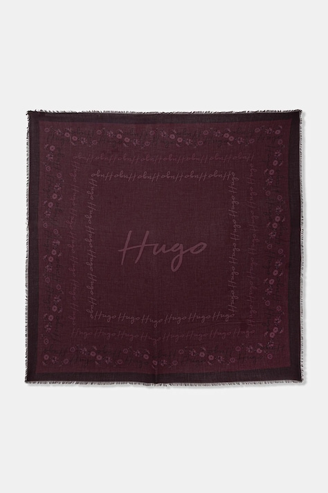 Šátek HUGO Alycia dámský, černá barva, 50517680