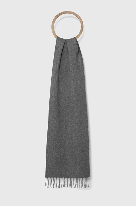 Шерстяной шарф Weekend Max Mara цвет серый меланж 2425546134600