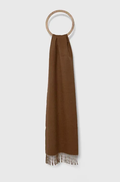 Вовняний шарф Weekend Max Mara колір коричневий меланж 2425546134600