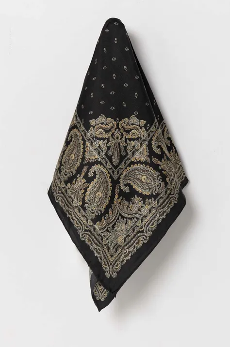 Hodvábna šatka Lauren Ralph Lauren čierna farba, vzorovaná, 454953604