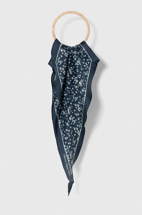 Hodvábna šatka Lauren Ralph Lauren tmavomodrá farba, vzorovaná, 454953622