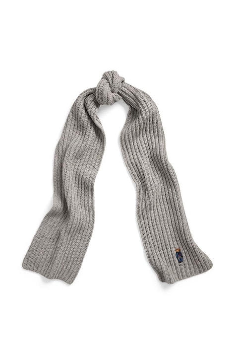 Vlněná šála Polo Ralph Lauren šedá barva, 455931877