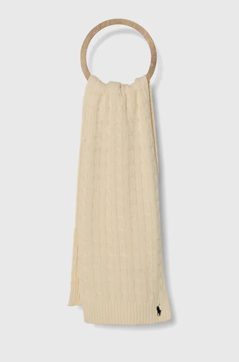 Βαμβακερό μαντήλι Polo Ralph Lauren χρώμα: μπεζ, 455954638