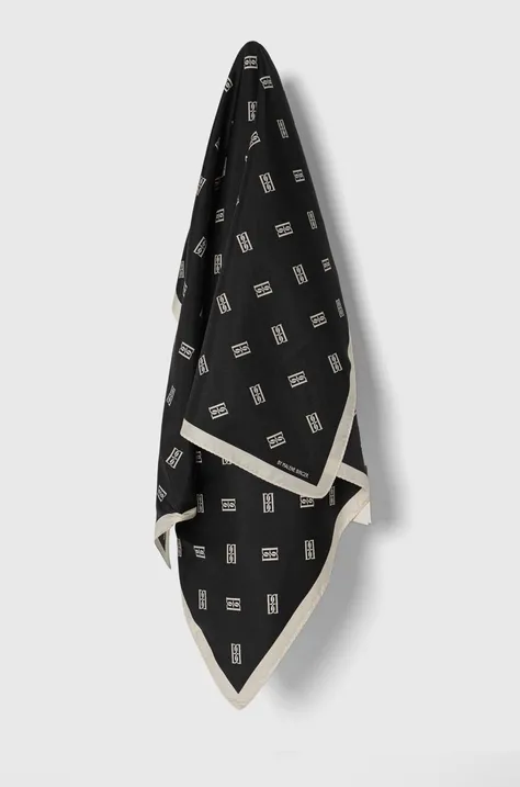 Hedvábný šátek By Malene Birger MONNAS černá barva, Q70130018