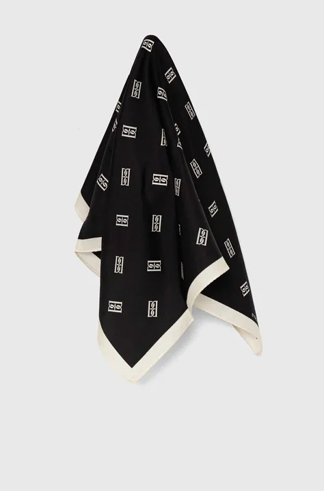 Шелковый платок на шею By Malene Birger MONNIS цвет чёрный узор Q70130019