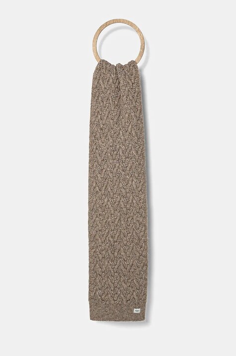 Pepe Jeans fular WALLIS SCARF femei, culoarea bej, melanj, PL060195