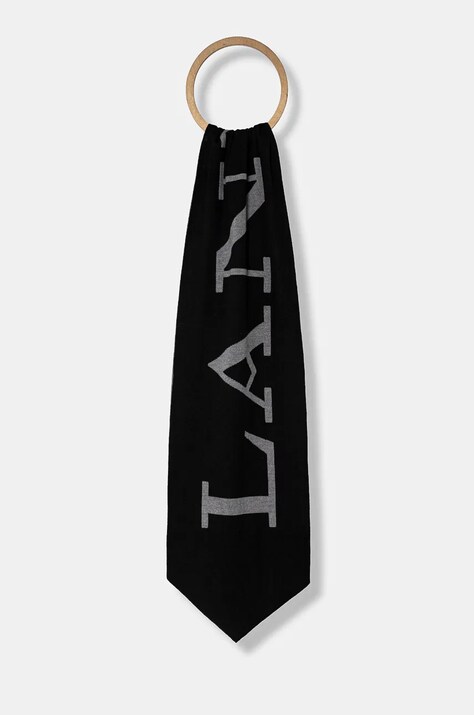 Шарф Lanvin жіночий колір чорний візерунок 6L318E.U7713