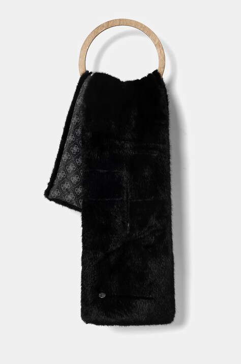 Guess fular femei, culoarea negru, modelator, AW5207 POL03