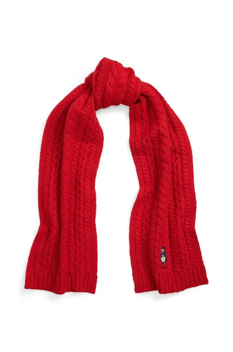 Polo Ralph Lauren esarfa de lana culoarea rosu, neted, 455961992