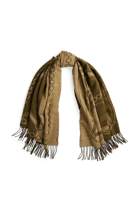 Lauren Ralph Lauren fular femei, culoarea verde, 454960035