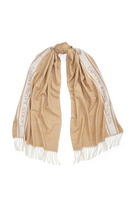 Lauren Ralph Lauren scialle con aggiunta di lana colore beige 454960043