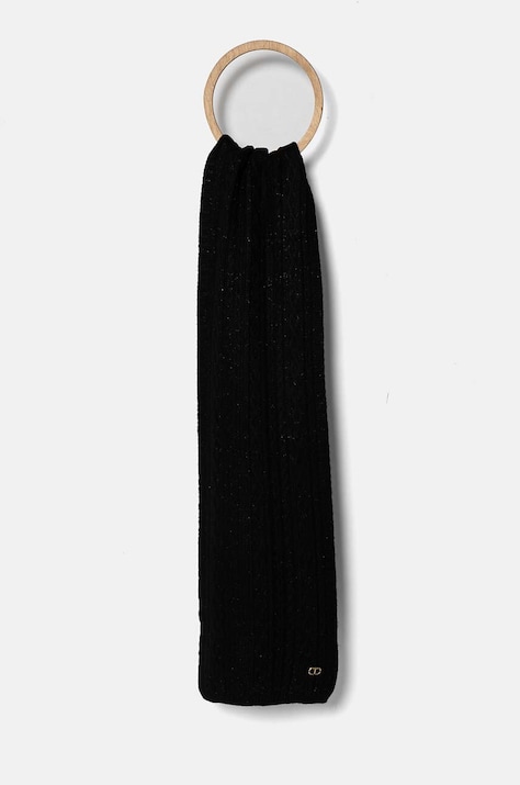 Twinset fular femei, culoarea negru, neted, 242TO5731