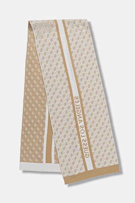 Шал с вълна Guess SEVYN в тъмносиньо с десен W4BZ22 Z3JD2