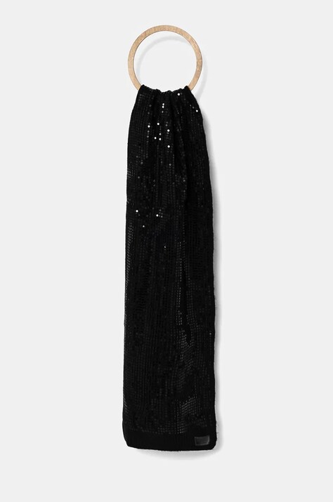 Guess esarfa din amestec de lana culoarea negru, cu imprimeu, W4BZ27 Z3J92