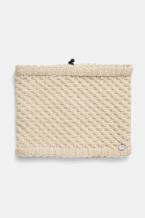 Roxy fular impletit Blizzard femei, culoarea bej, neted, ERJAA04286