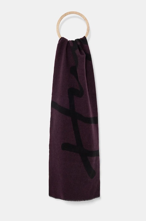 HUGO sciarpa in lana colore violetto 50524789