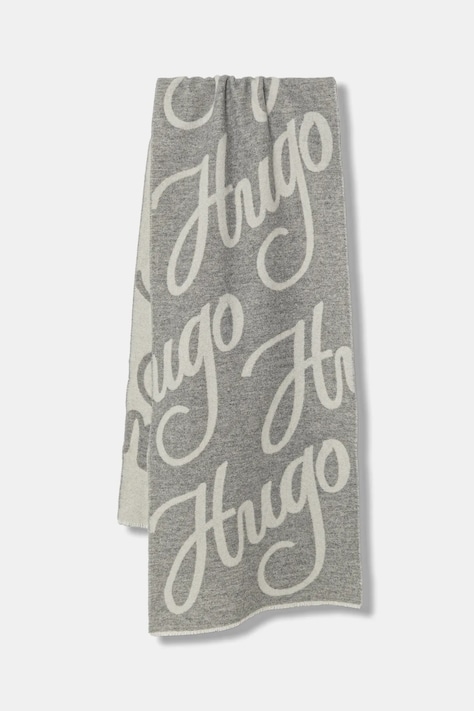 Volnen šal HUGO siva barva, 50524789