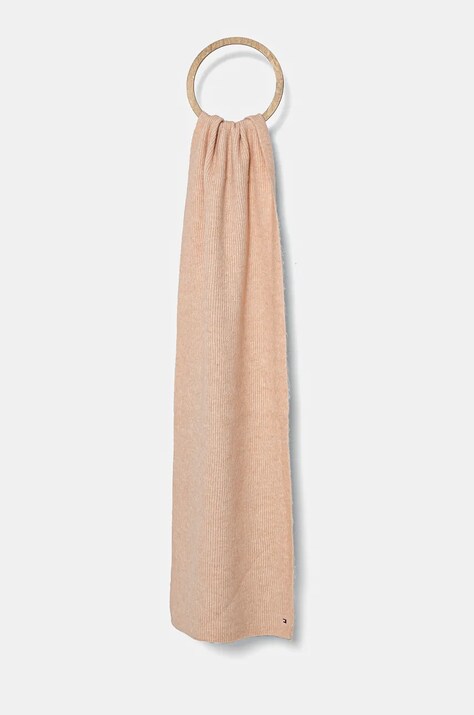 Tommy Hilfiger esarfa din amestec de lana culoarea roz, neted, AW0AW16641