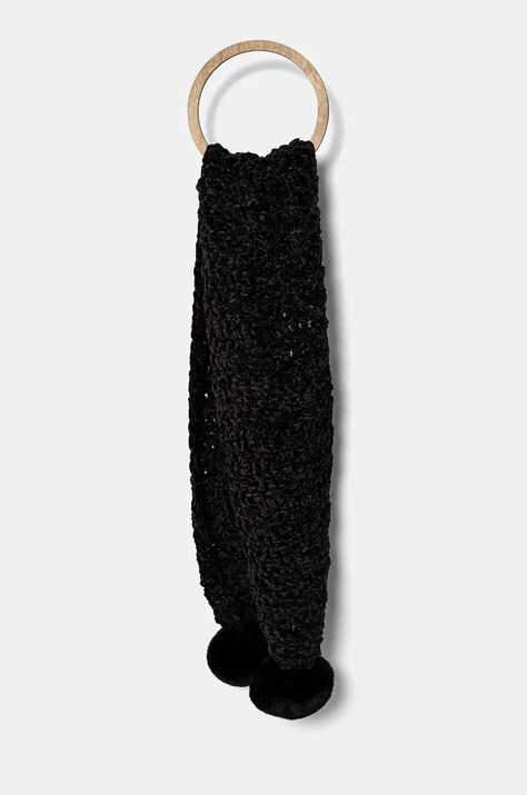 Шарф Kurt Geiger London жіночий колір чорний однотонний 3648600979