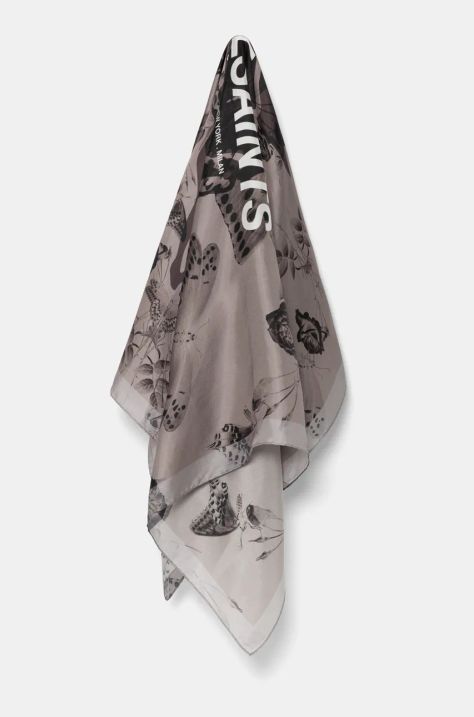 AllSaints foulard in seta colore marrone 29AS101598