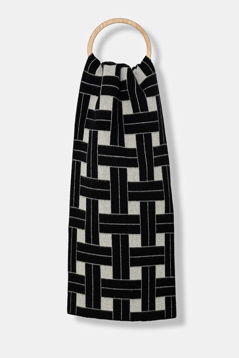 Вълнен шал Kenzo Large Reversible Scarf в черно с десен FE68EU013JEB.02