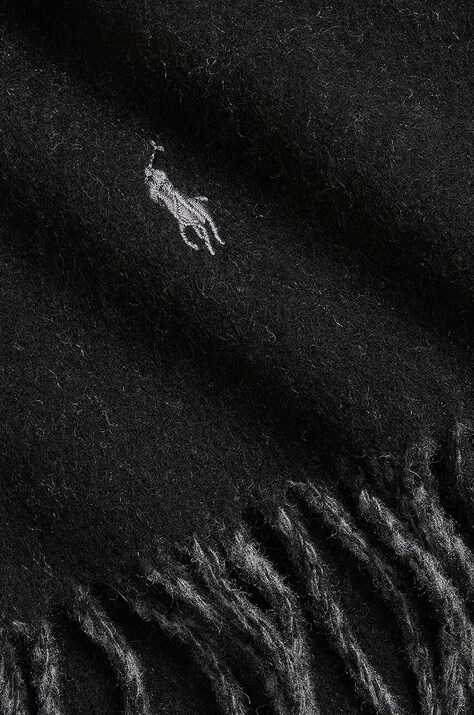Шарф з додаванням вовни Polo Ralph Lauren — AW24-SAM00Z, чорний — фото 2