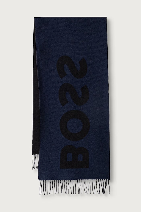 BOSS шарф чоловічий з вовною Rikard_35*180 чорний 50527099