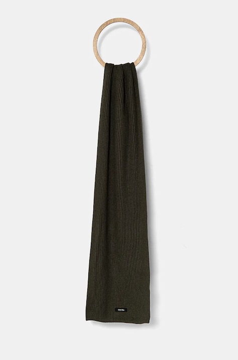 Calvin Klein esarfa din amestec de lana culoarea verde, neted, K50K512367