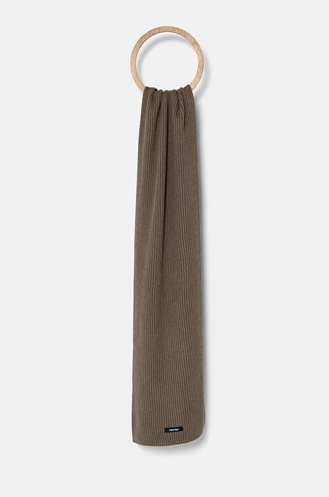Calvin Klein esarfa din amestec de lana culoarea gri, neted, K50K512367