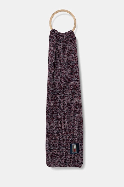 Kratki vuneni šal Tommy Hilfiger boja: tamno plava, s uzorkom, AM0AM12835