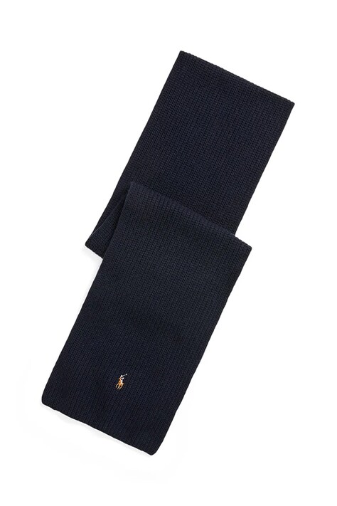Vlněná šála Polo Ralph Lauren tmavomodrá barva