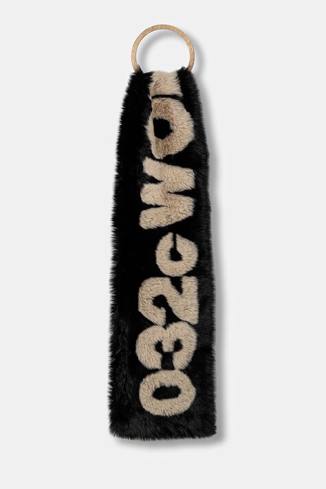 Шал 032C ''Anti-Gauguin'' Faux Fur мъжки в черно с десен F24-UAW-3303-050