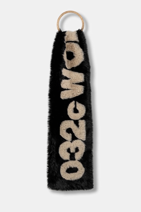 032C szalik ''Anti-Gauguin'' Faux Fur męski kolor czarny wzorzysty F24-UAW-3303-050