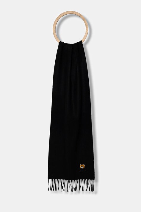 Moschino szalik wełniany kolor czarny gładki M5783 50124