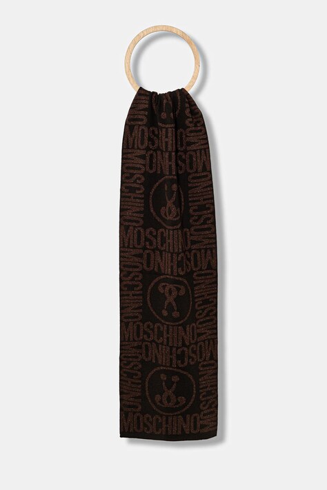 Κασκόλ με προσθήκη μαλλιού Moschino χρώμα: μαύρο, M2966 30623